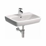Geberit Selnova Square bútorra építhető mosdó, 55 x 17 x 44 cm, szögletes, csaplyuk középen, látható túlfolyó (500.290.01.7)