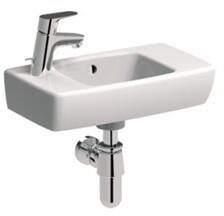 Geberit Selnova Square bútorra építhető kézmosó 45 x 15 x 25 cm, rövidített kiv. , szögletes, bal csaplyuk, látható túlf (500.319.01.5)