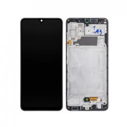Samsung A325 Galaxy A32 4G LCD Kijelző+Érintőüveg+Előlap Keret, Fekete, Awesome Black (GH82-25579A, GH82-25566A) Gyári, Service Pack