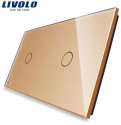 LIVOLO Panou Intrerupator simplu + simplu Auriu (VL-P701/01-4A)