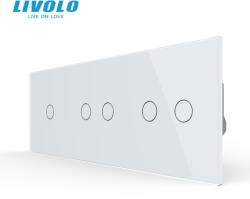 LIVOLO Intrerupator cap / scara, simplu + dublu + dublu, generatia noua, cu panou sticla Alb (VL-FC1S-2FC2S-P701/02/02-6WP)