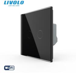 LIVOLO Intrerupator tactil simplu WiFi, cu panou sticla Negru (VL-FC1NY-C1-B2G)