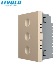 LIVOLO Modul intrerupator triplu tactil, cap scara / cap cruce, standard italian, 3M Auriu (VL-FC3S-3AP)
