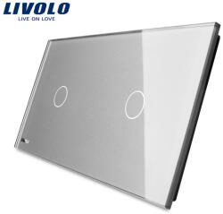 LIVOLO Panou Intrerupator simplu + simplu Gri (VL-P701/01-4I)