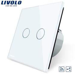LIVOLO Intrerupator dublu cap scara/ cruce, wireless RF Alb (VL-C702SR-11)