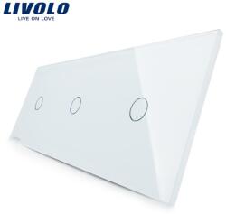 LIVOLO Panou Intrerupator simplu + simplu + simplu Alb (VL-P701/01/01-6W)