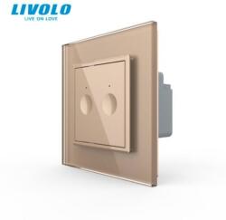 LIVOLO Intrerupator tactil dublu, rama sticla Auriu (722000213SR)