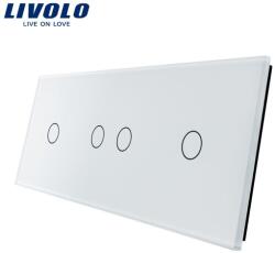 LIVOLO Panou Intrerupator simplu + dublu + simplu Alb (VL-P701/02/01-6W)