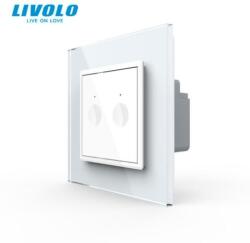 LIVOLO Intrerupator tactil dublu, wireless RF, rama sticla Alb (722100211SR)