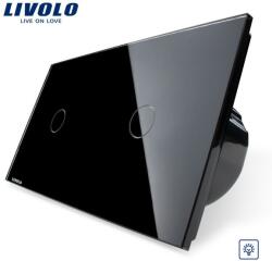 LIVOLO Intrerupator simplu+simplu, dimabil, generatia noua Negru (VL-C701D/VL-C701D-11/12/13/15-2)