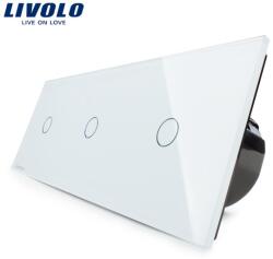 LIVOLO Intrerupator simplu+simplu+simplu, generatia noua Alb (VL-C703-11)