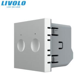 LIVOLO Modul intrerupator dublu tactil, control draperie Gri (VL-FC2NW-2IPS21)