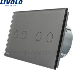 LIVOLO Intrerupator dublu+dublu, generatia noua Gri (VL-C702/VL-C702-15)