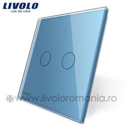 LIVOLO Panou Intrerupator dublu Albastru (BB-C7-C2-19)