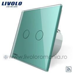 LIVOLO Intrerupator dublu wireless RF Verde (VL-C702R-18)