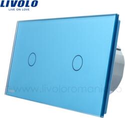 LIVOLO Intrerupator simplu+simplu, dimabil, generatia noua Albastru (VL-C701D/VL-C701D-19)