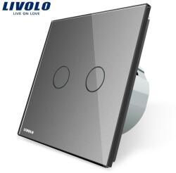 LIVOLO Intrerupator dublu reset, buton revenire Gri (VL-C702H-15)