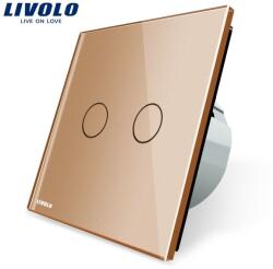 LIVOLO Intrerupator dublu tactil Auriu (VL-C702-13)