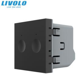 LIVOLO Modul intrerupator dublu tactil, control draperie Negru (VL-FC2NW-2BPS21)