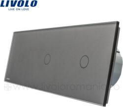 LIVOLO Intrerupator simplu+simplu+simplu, generatia noua Gri (VL-C703-15)