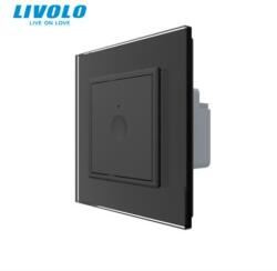 LIVOLO Intrerupator tactil simplu, cap scara / cruce, rama sticla Negru (722000312SR)