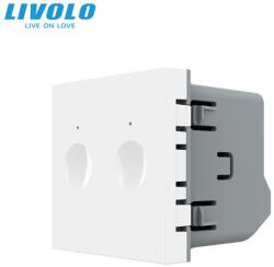 LIVOLO Modul intrerupator dublu tactil, control draperie Alb (VL-FC2NW-2WPS21)