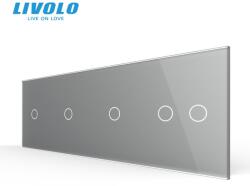 LIVOLO Panou intrerupator simplu + simplu + simplu + dublu Gri (VL-P701/01/01/02- 8I)