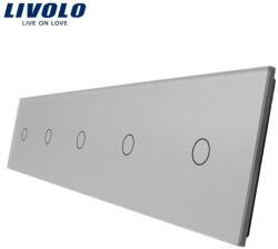LIVOLO Panou Intrerupator 5 x simplu Gri (VL-P701/01/01/01/01- 10I)