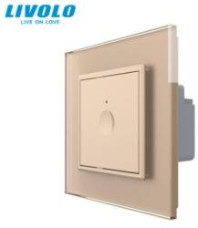 LIVOLO Intrerupator tactil simplu, wireless RF, rama sticla Auriu (722100113SR)