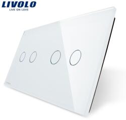 LIVOLO Panou Intrerupator dublu + dublu Alb (VL-P702/02-4W)