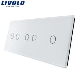 LIVOLO Panou Intrerupator dublu + dublu + simplu Alb (VL-P702/02/01-6W)