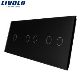 LIVOLO Panou Intrerupator simplu + dublu + dublu Negru (VL-P701/02/02-6B)