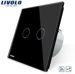 LIVOLO Intrerupator dublu cap scara/ cruce, wireless RF Negru (VL-C702SR-12)