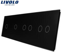 LIVOLO Panou Intrerupator simplu + simplu + dublu + dublu Negru (VL-P701/01/02/02- 8B)
