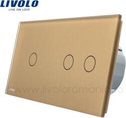 LIVOLO Intrerupator simplu+dublu, generatia noua Auriu (VL-C701/VL-C702-13)