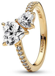 Pandora Dupla szív szikrázó Sárga arany Gyűrű - 161198C01-50 (161198C01-50)