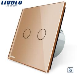 LIVOLO Intrerupator dublu wireless RF Auriu (VL-C702R-13)