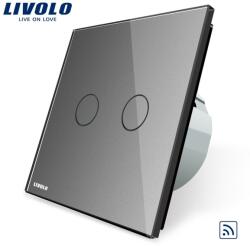 LIVOLO Intrerupator dublu wireless RF Gri (VL-C702R-15)