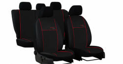 Skoda Rapid (I, II) Univerzális Üléshuzat Eco Line Eco bőr fekete színben piros varrással (ELIPIR-SKORapi)