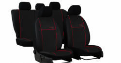 Daewoo Espero Univerzális Üléshuzat Eco Line Eco bőr fekete színben piros varrással (ELIPIR-DAEEspe)