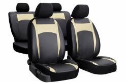 VOLKSWAGEN Passat (B5, B7, B8) Univerzális Üléshuzat DESIGN Eco bőr fekete bézs színben (DBBEZS-VOLPass)