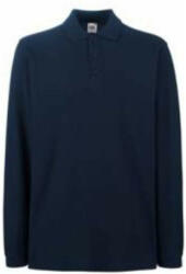 Fruit of the Loom FU24 hosszú ujjú galléros piké póló, PREMIUM LONG SLEEVE POLO, Deep Navy - L (FU243908)