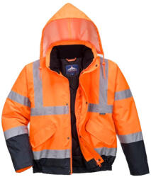 Portwest S266 Hi-Vis kéttónusú bomber dzseki narancs (S266ONRM)