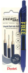 Pentel Rollertoll zselés golyóátmérő 0, 7 mm Pentel EnerGel BL107-CX írásszín kék + ajándék tollbetét 3db/csomag (LR7-3C-PROMO) - iroszer24