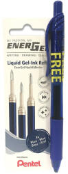 Pentel Tollbetét 3db/csomag golyóátmérő 0, 7 mm, Pentel EnerGel, írásszín kék + 1 db ajándék BL107-CX kék EnerGel toll (LR7-3C-PROMO)