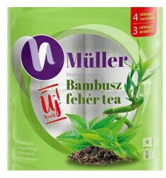 Müller Toalettpapír 4 rétegű kistekercses 100% cellulóz 8 tekercs/csomag Bambusz Müller fehér tea - iroszer24