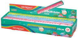 Keyroad Vonalzó 30 cm, 24 db/display Keyroad Easy Liner vegyes színek (KR970226-2) - iroszer24