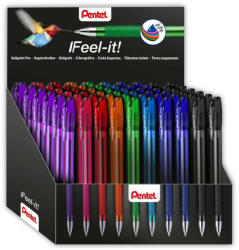 Pentel Golyóstoll kupakos 0, 35mm, háromszög fogózóna Pentel Feel it BX487-5E 60 db-os display (BX487-5E) - iroszer24