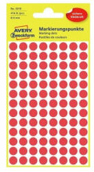 Avery Etikett címke, o8mm, jelölésre, 104 címke/ív, 10 ív/doboz, Avery piros (3010) - iroszer24