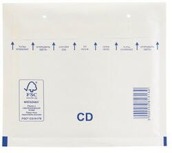Bluering Légpárnás tasak CD szilikon külső méret 200x175mm, belső méret 180x165mm, Bluering® fehér - iroszer24